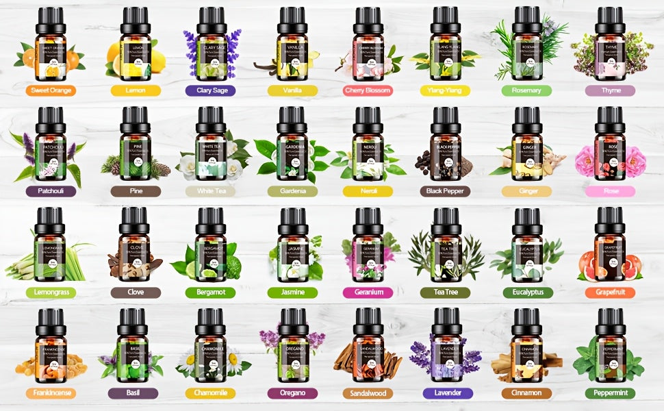 Essential Oils Gift Set - 32 Versatile 5ml Bottles for Diffusers and Candle Making - Perfect for Christmas, Birthdays, and Anniversaries!