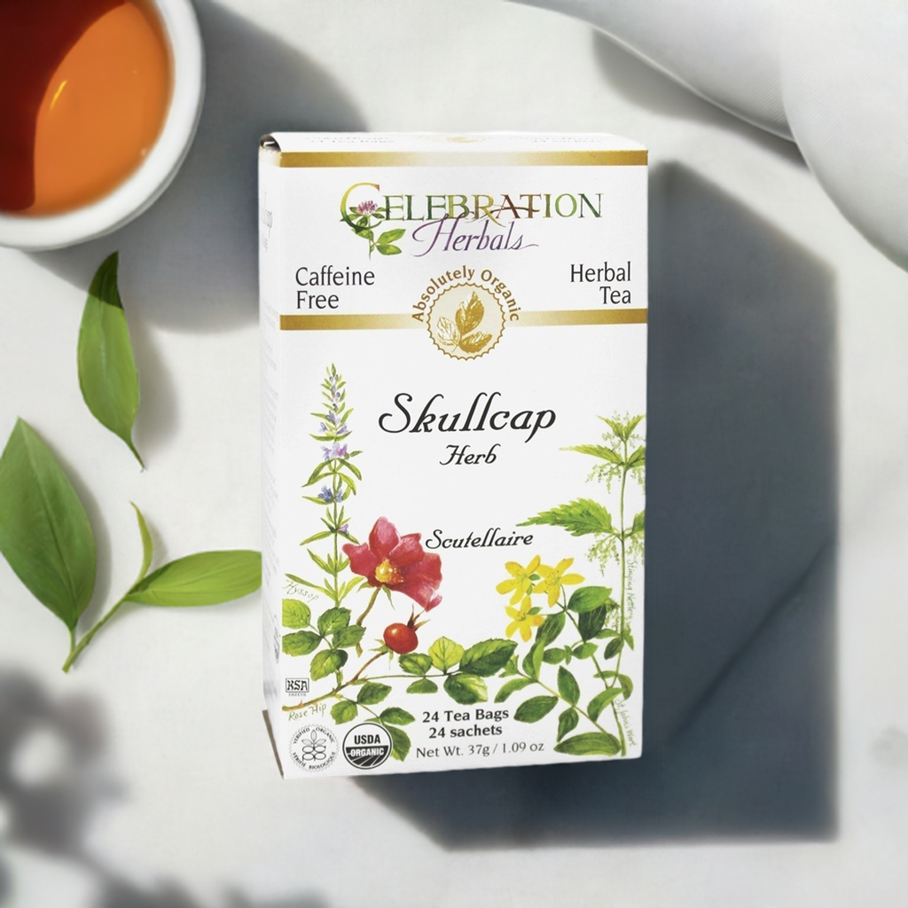 Celebration Herbals - Organic Skullcap Herb Herbal Tea - 24 Tea Bags