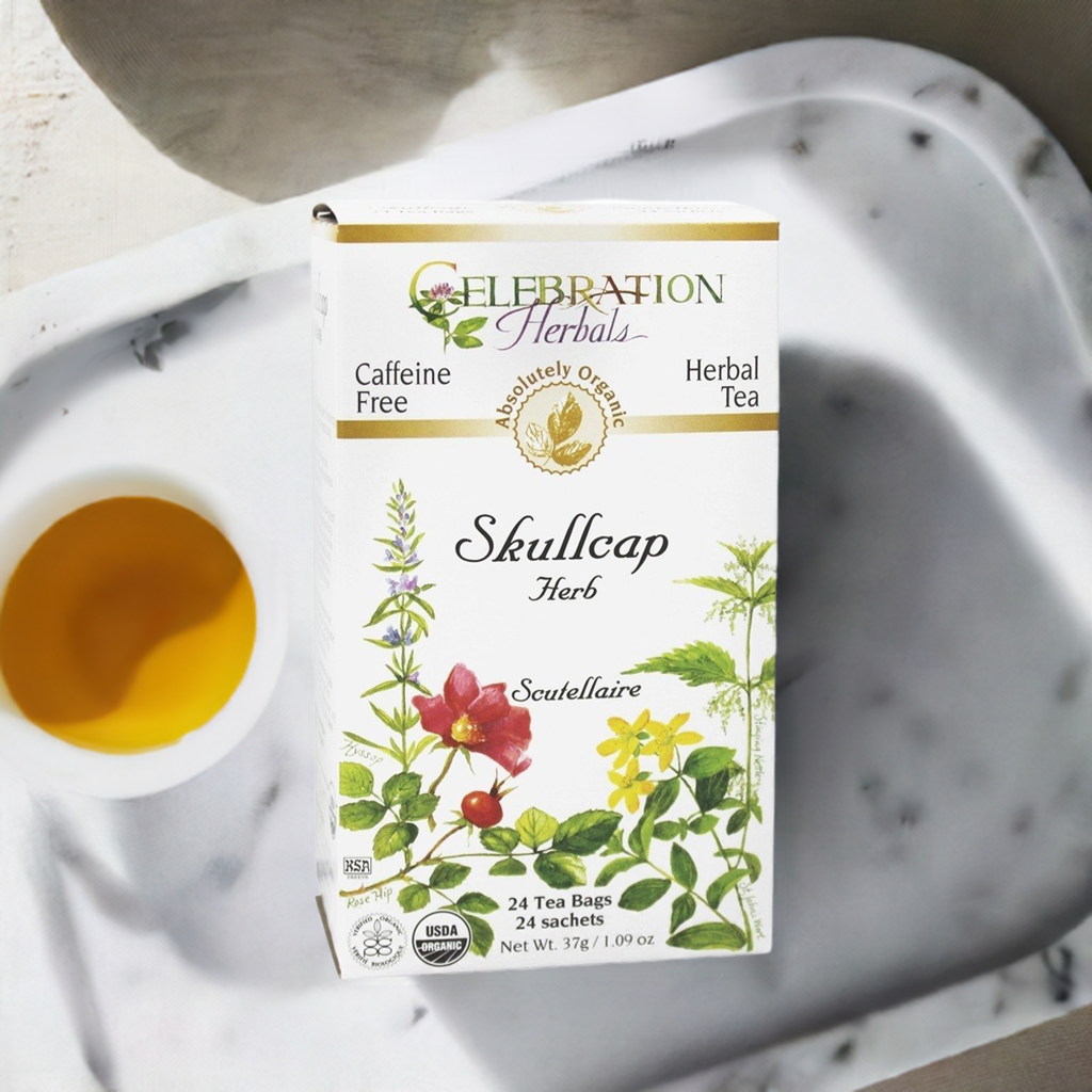Celebration Herbals - Organic Skullcap Herb Herbal Tea - 24 Tea Bags
