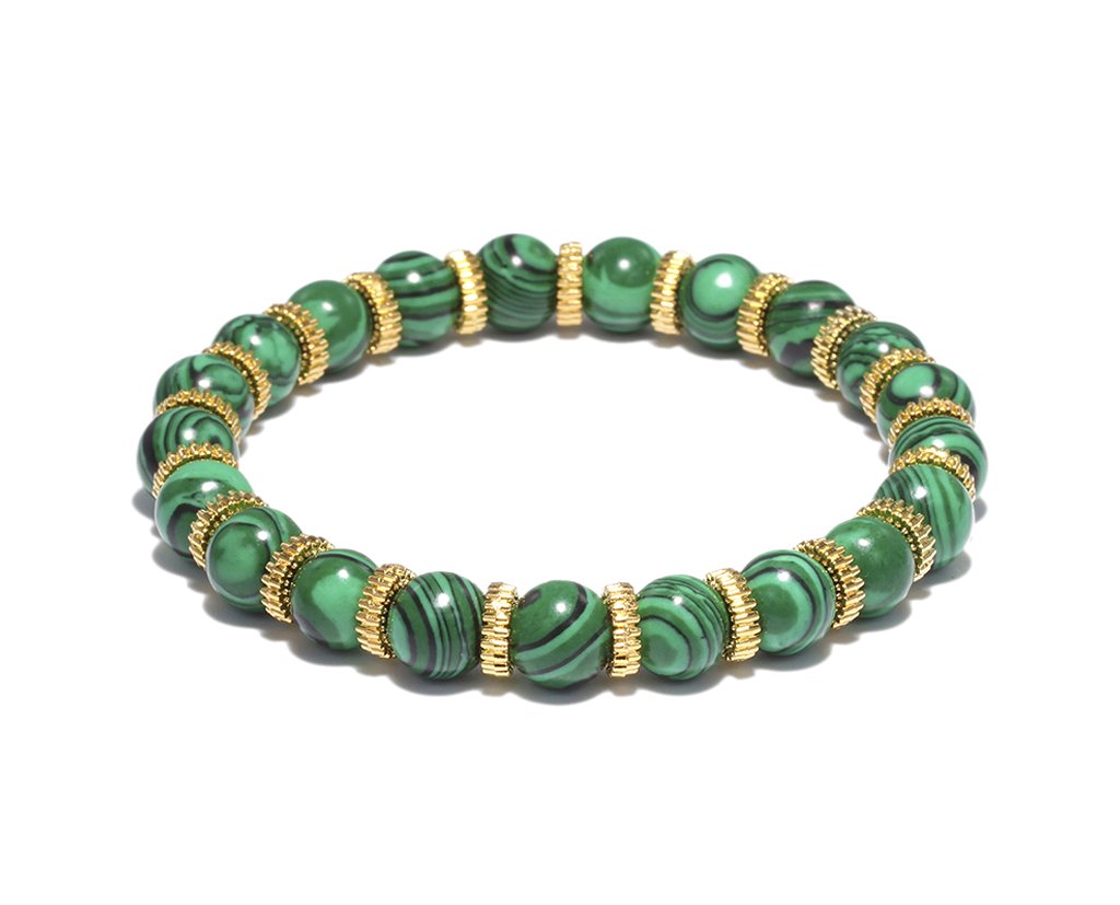 Golden Rings and Malachite Bracelet