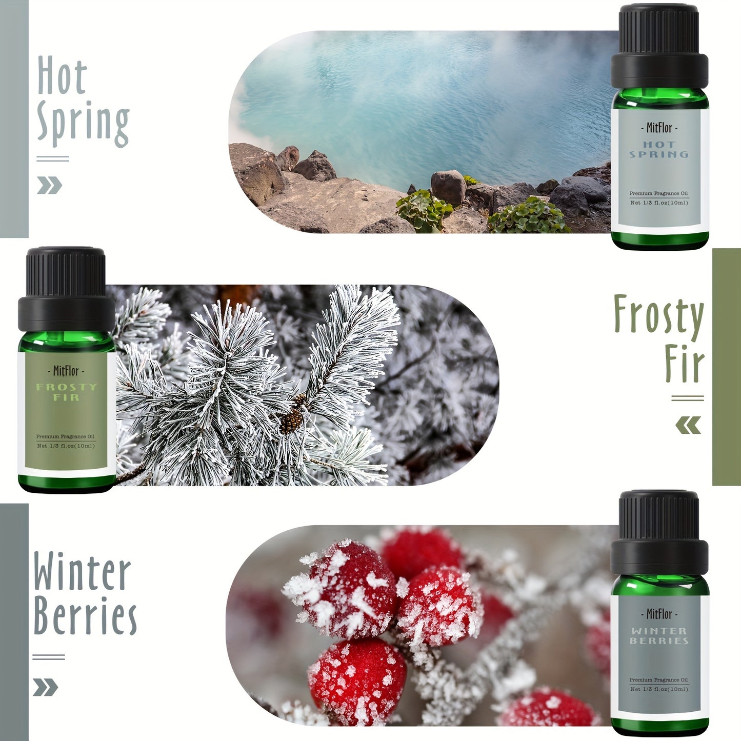 Seasonal Serenity: Premium Winter Essential Oils Gift Set for Home Aromatherapy & Candle Making