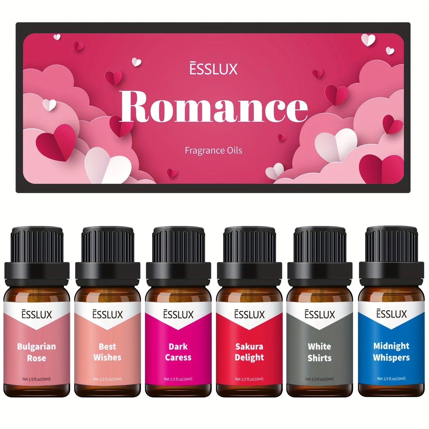 Signature Scent Collection: 6-Piece Essential Oil Gift Set for Diffusers & Candle Making - Perfect for Romantic Aromatherapy