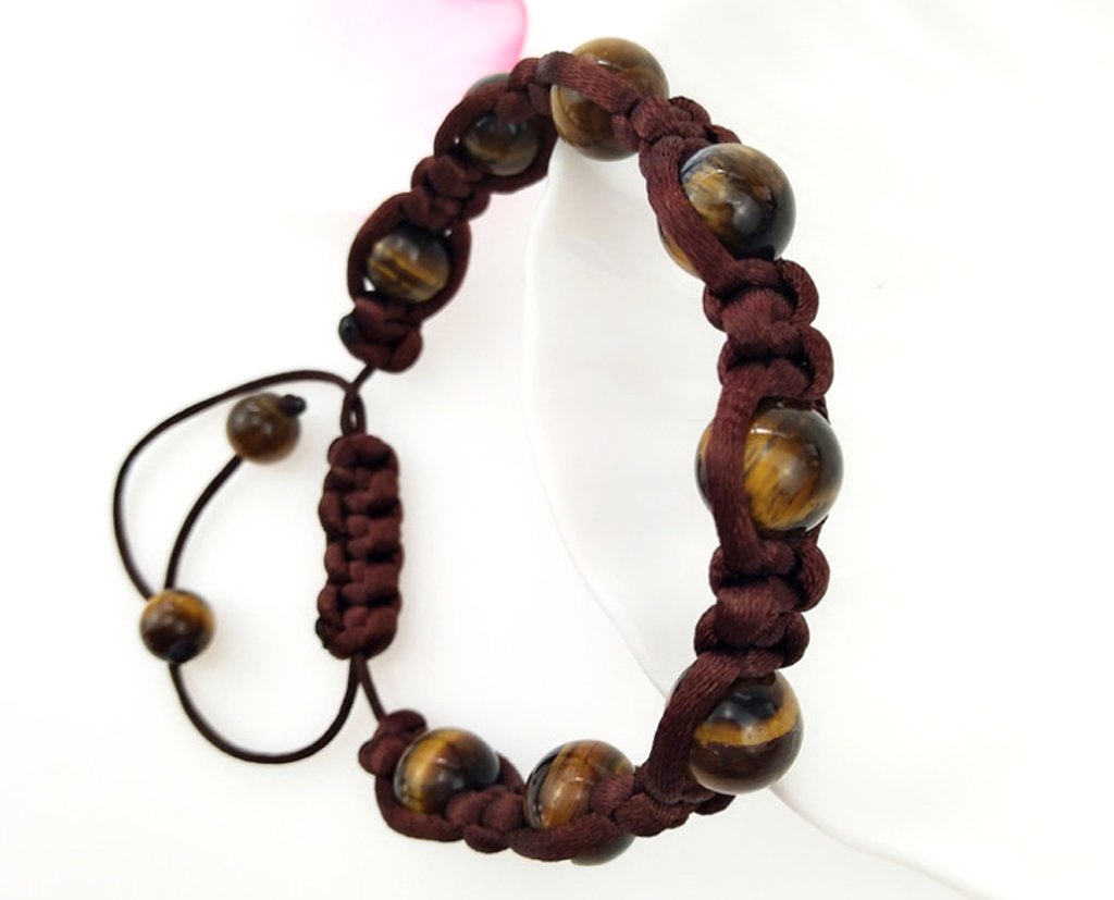 Adjustable Tiger Eye Beaded Bracelet