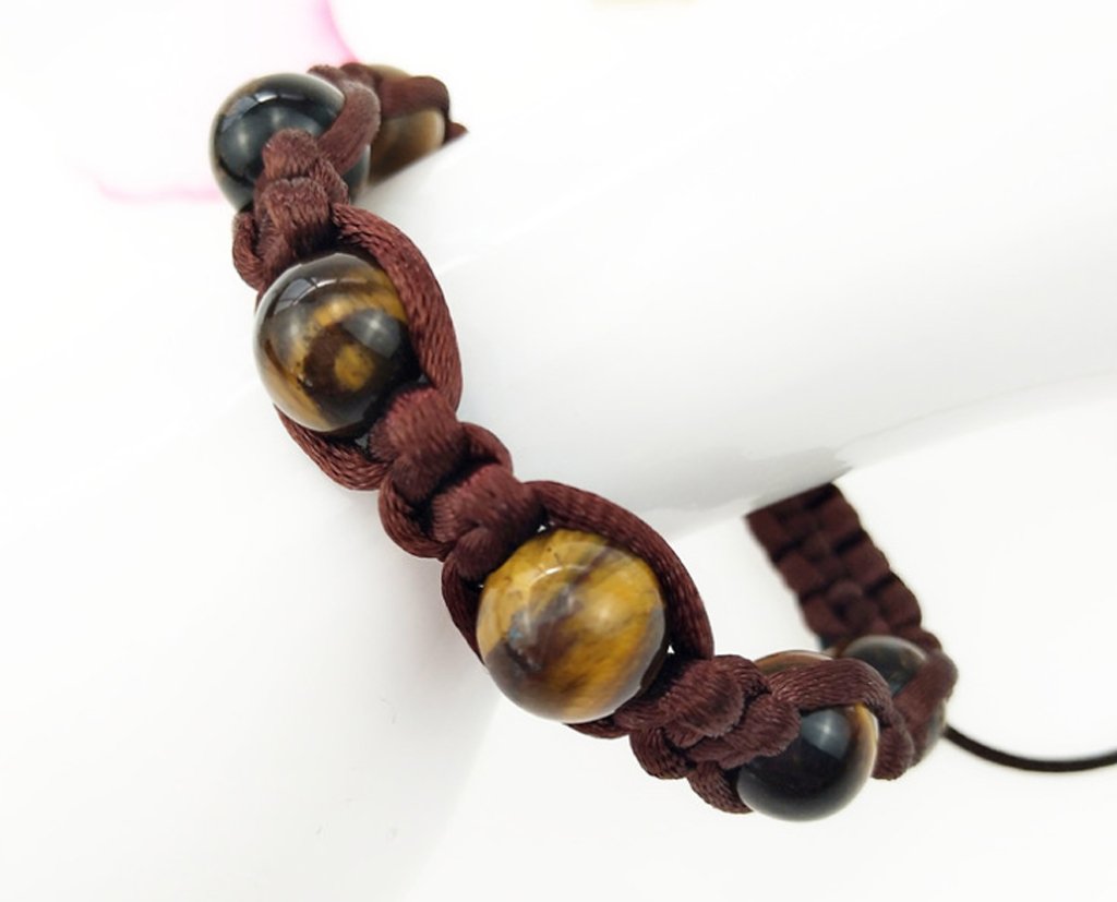 Adjustable Tiger Eye Beaded Bracelet