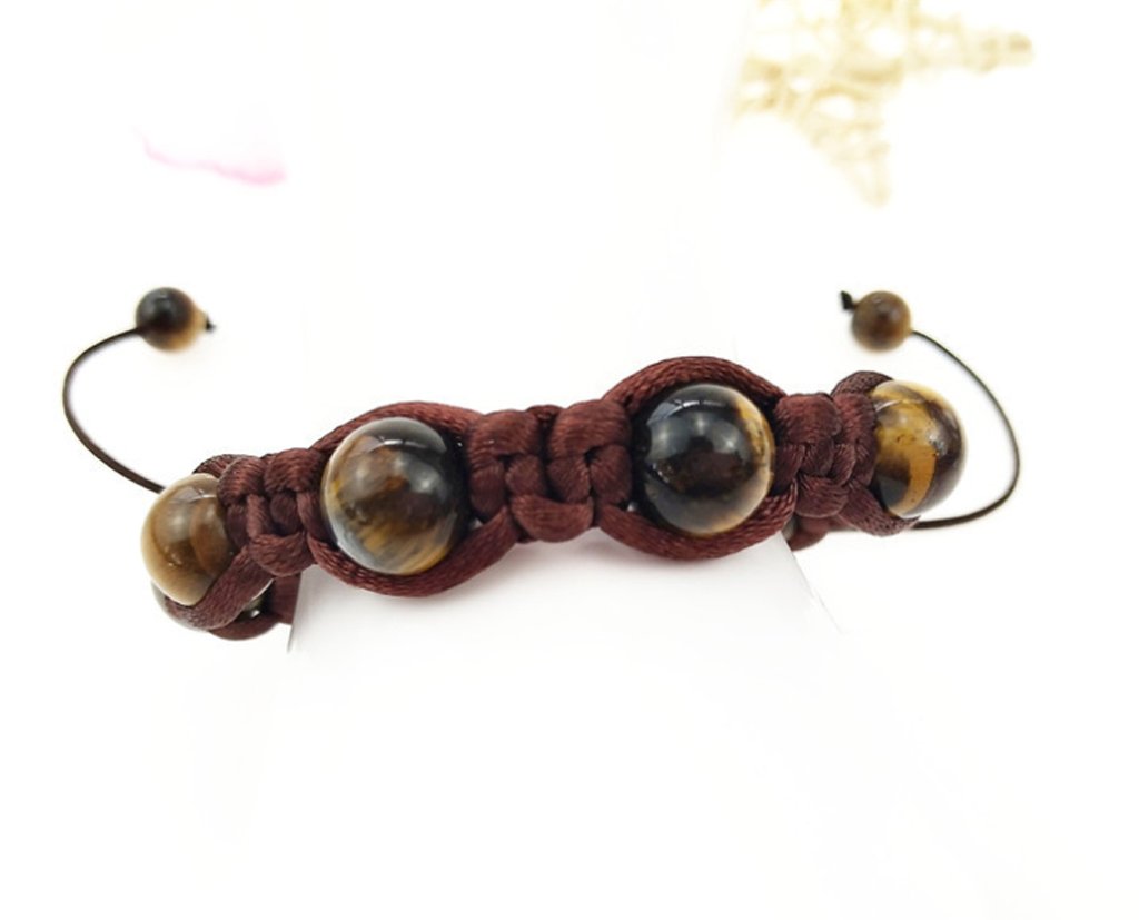 Adjustable Tiger Eye Beaded Bracelet