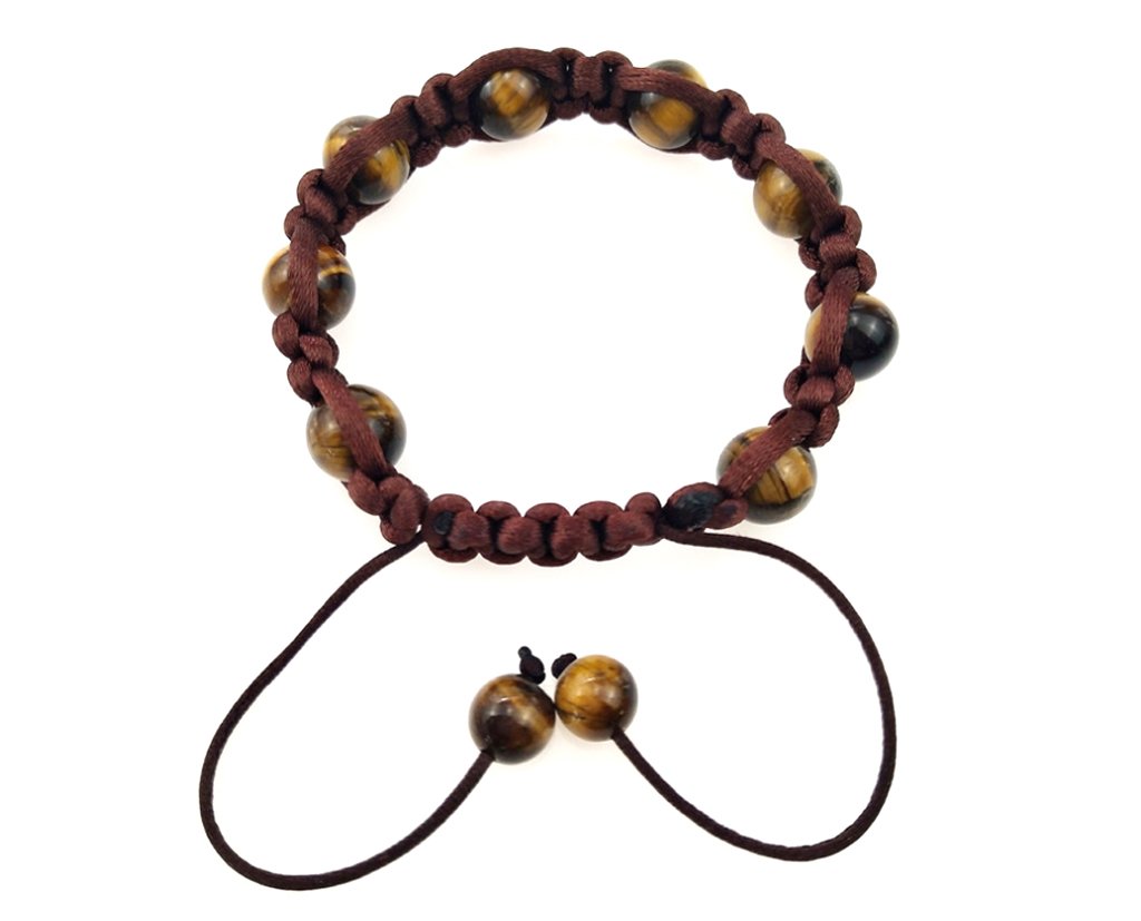 Adjustable Tiger Eye Beaded Bracelet
