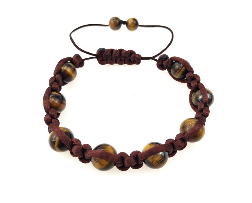 Adjustable Tiger Eye Beaded Bracelet