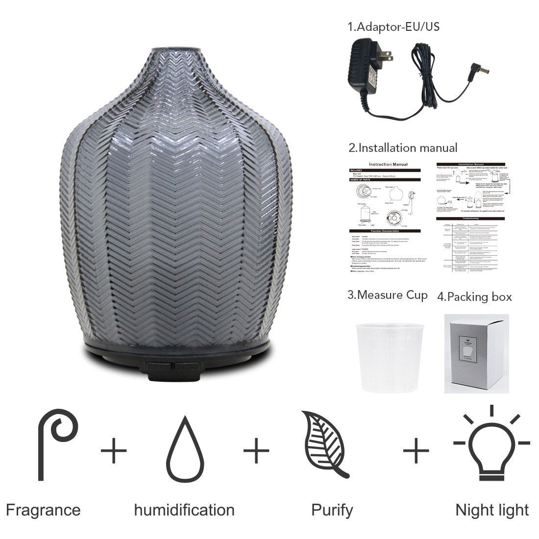 Grey Color Glass Aroma Diffusers