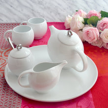 Load image into Gallery viewer, EVA 6-piece tea set - White porcelain
