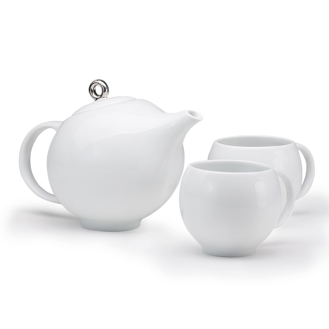 EVA 3-piece teaset - White porcelain