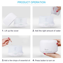 Load image into Gallery viewer, US Plug 500ML Color Cycling Aroma Diffuser with Remote Controller
