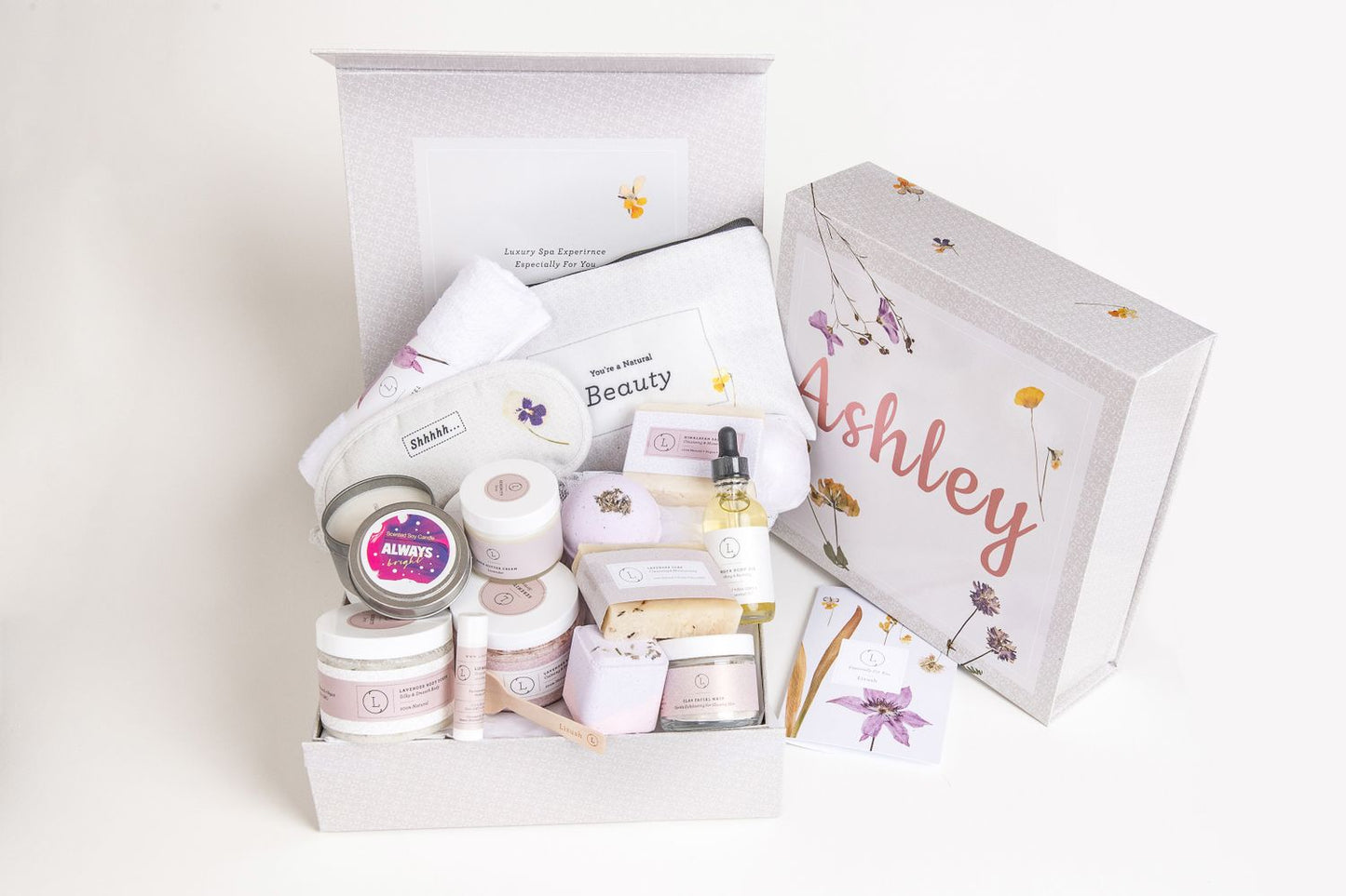 A Special Day Gift Box, Happy Birthday Gift Baskets, Lavender Natural Bath & Body